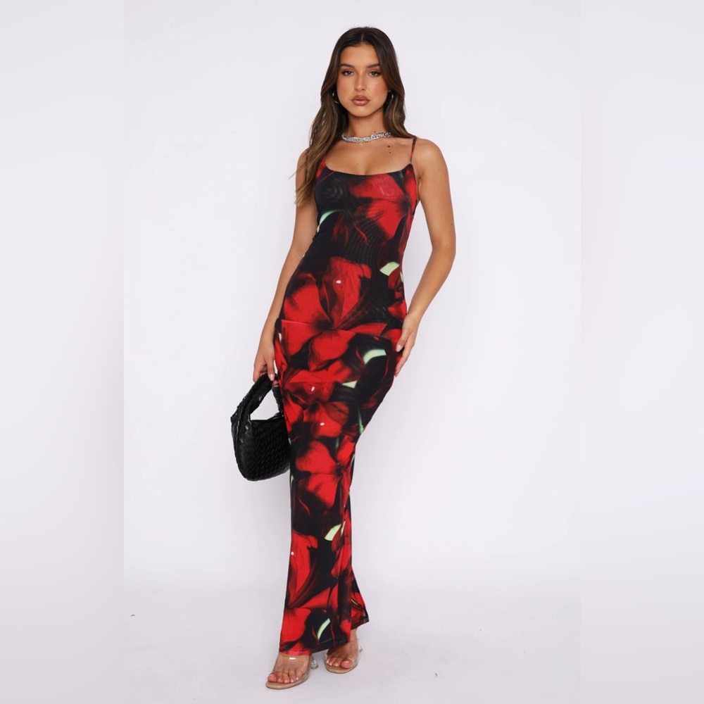 white fox maxi dress